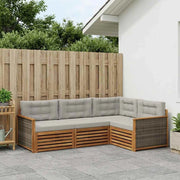 Set di divani da esterno 4 pz Naturale e Grigio Chiaro 3383289