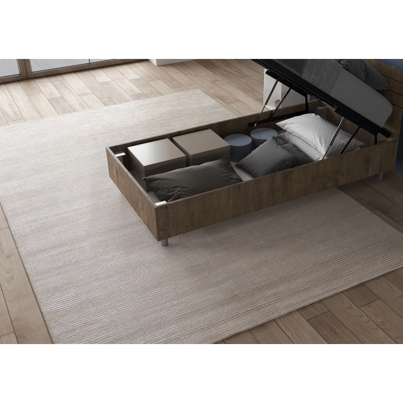 Letto Singolo 80x190 cm testata dritta con doghe Ankel - Senza rete,Noce
