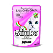 CIBO GATTO MONGE SIMBA 100 G SALMONE E ORATA- 24,0 pz