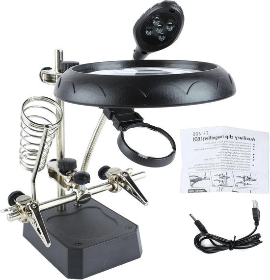 Lampada da Scrivania Elettrica con Clip Supplementari - Ideale per l'Ispezione e la Reparazione di Apparecchi Elettronici