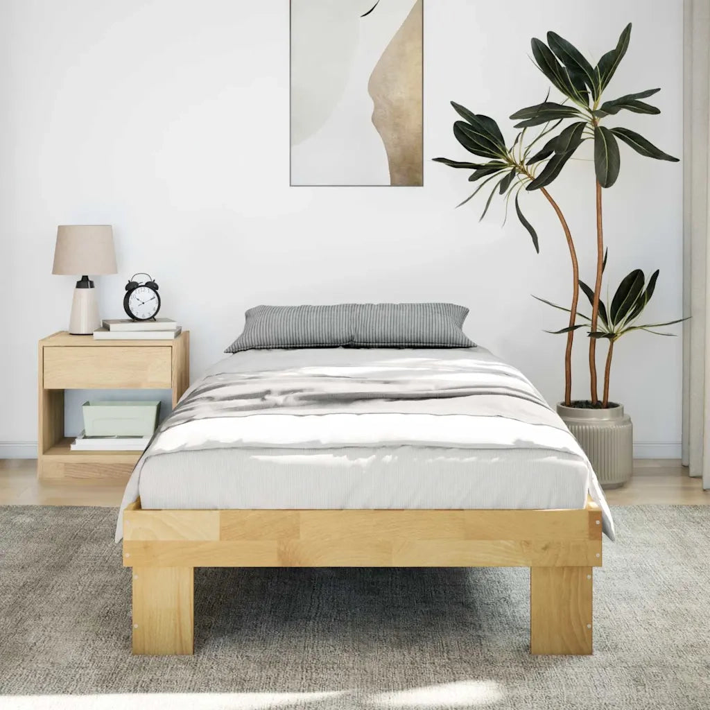 Struttura Letto Senza Materasso 75x190 cm in Legno di Rovere 851956