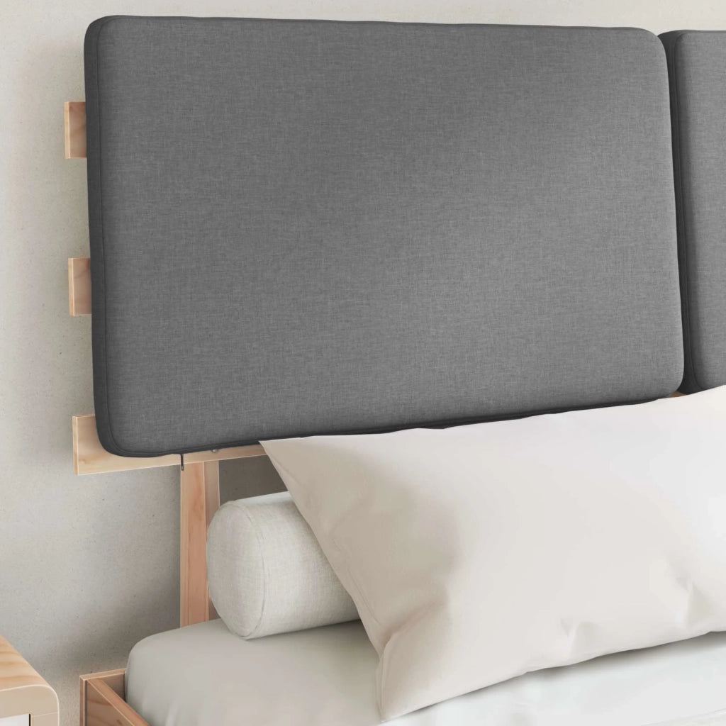 Letto con Testiera Rivestita Grigio chiaro 140 x 190 cm 877354