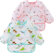 Overall impermeabile per bambini 24-36 mesi con protezione da schizzi (rosa flamingo/blu dinosauro).