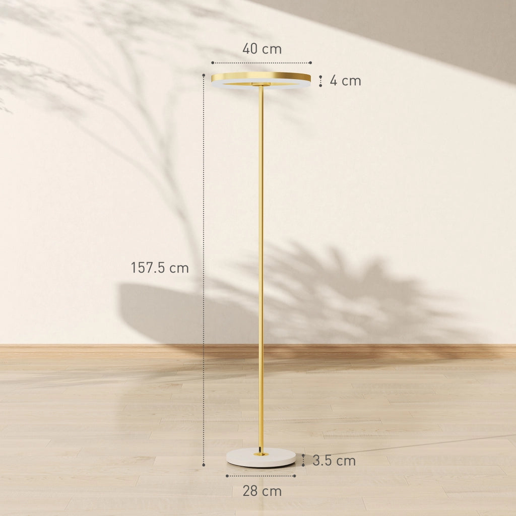 Lampada da Terra Moderna con Luce Dimmerabile con Interruttore a Pedale e 3 Luminosit¨¤, Oro