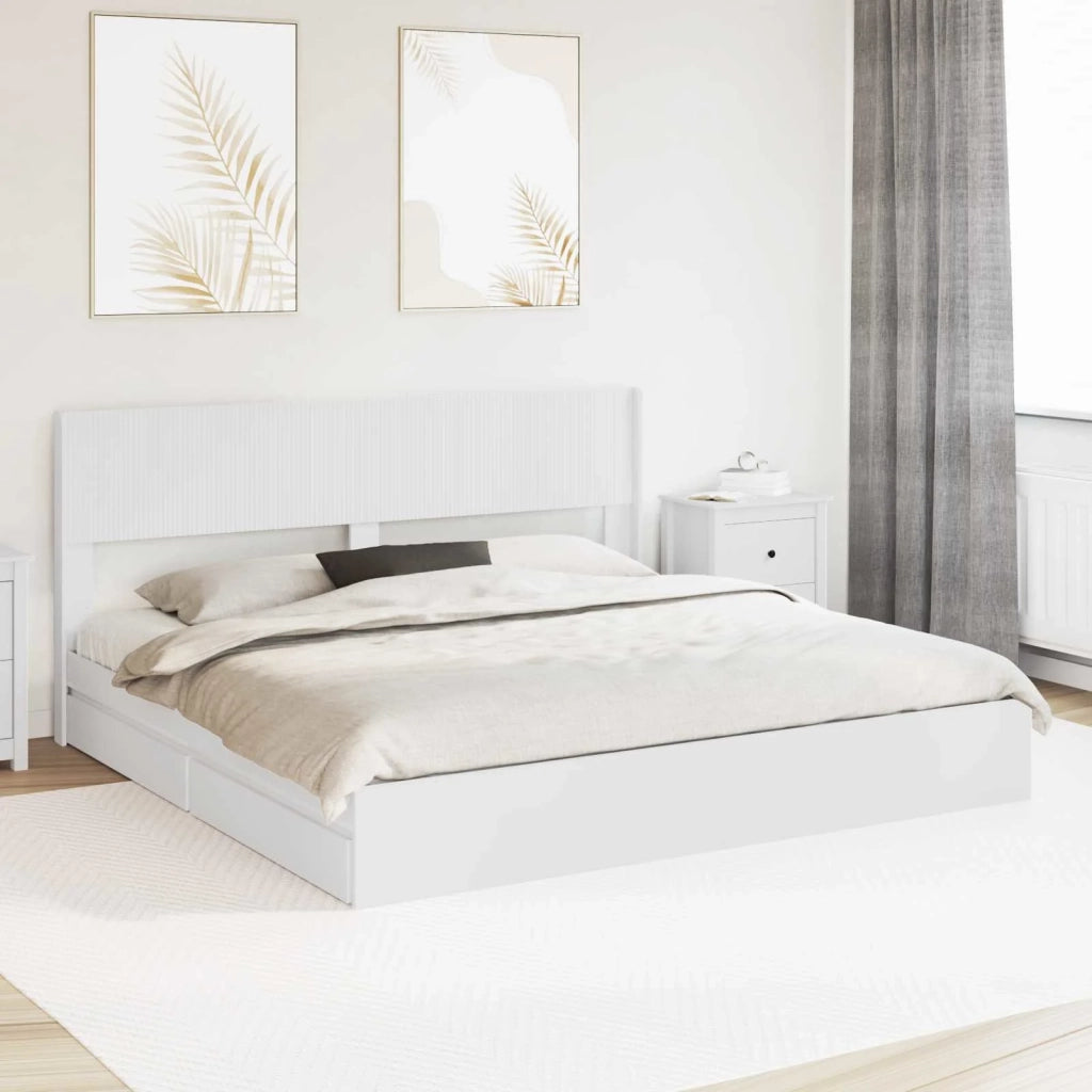 Struttura del letto con stoccaggio e testata Bianco 3414359