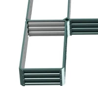 Fioriera Quadrata da Giardino in Acciaio Modulare, Set di 5 Fioriere per Verdure, Piante, Fiori, Verde