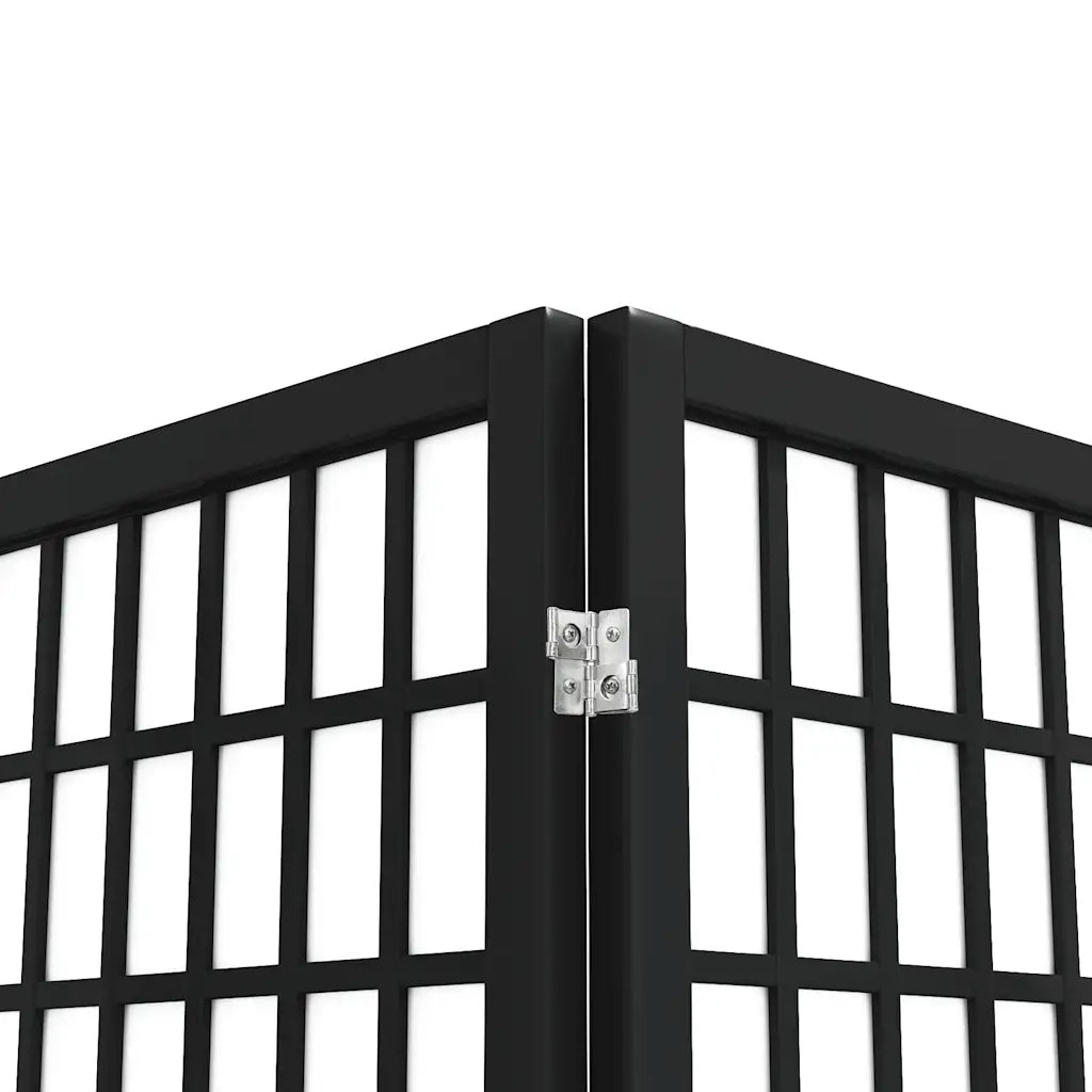 Divisorio Ambienti | Divider per stanze | Paravento Pieghevole 5 Pannelli Stile Giapponese 200x170cm Nero