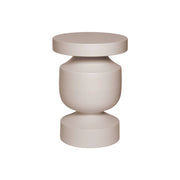Tavolino, fine divano, comodino in metallo, crema