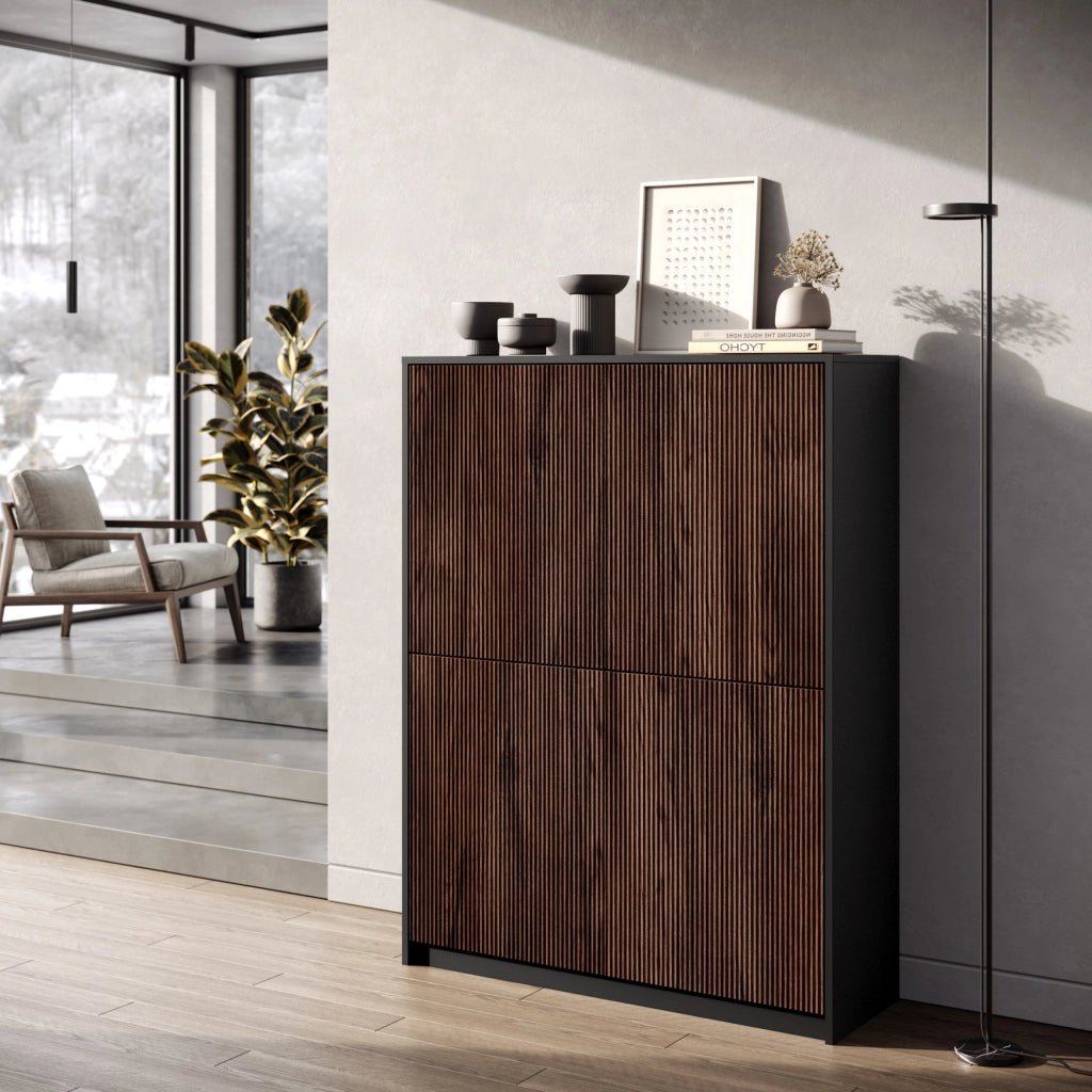 Credenza alta BUDAPEST nero/rovere rio