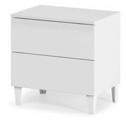 Comodino Loft 2 cassetti bianco lucido 50x34x49h