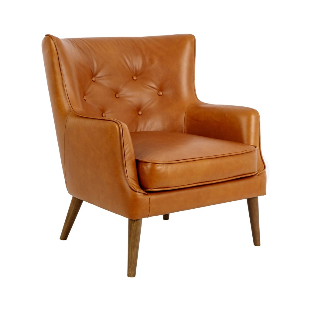 Poltrona chester in pelle marrone