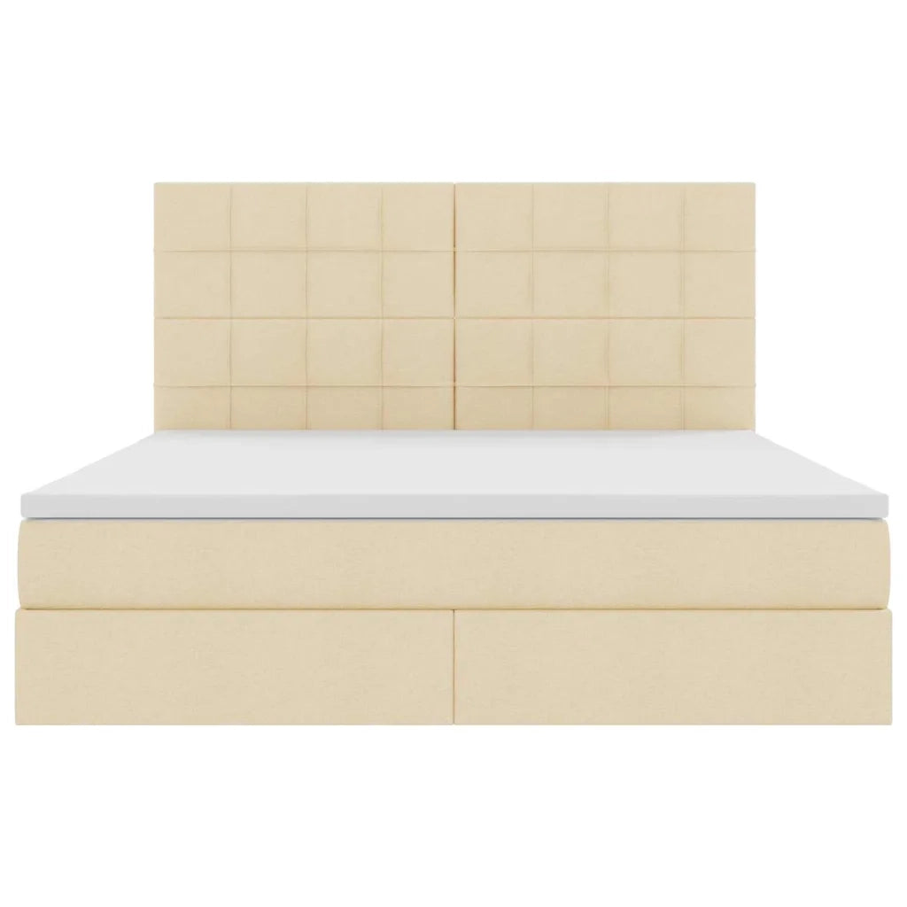 Letto con contenitore e LED Crema 180 x 200 cm Poliestere