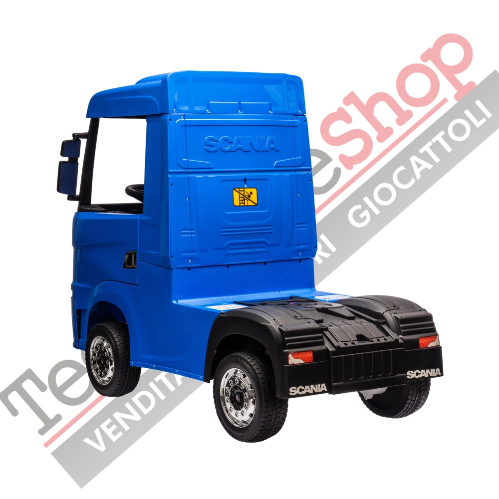 Camion Elettrico Per Bambini  Scania 24V Porte Apribili-Blu