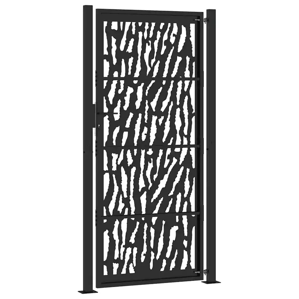 Cancello Giardino Nero 105x205 cm in Acciaio Design a Traccia