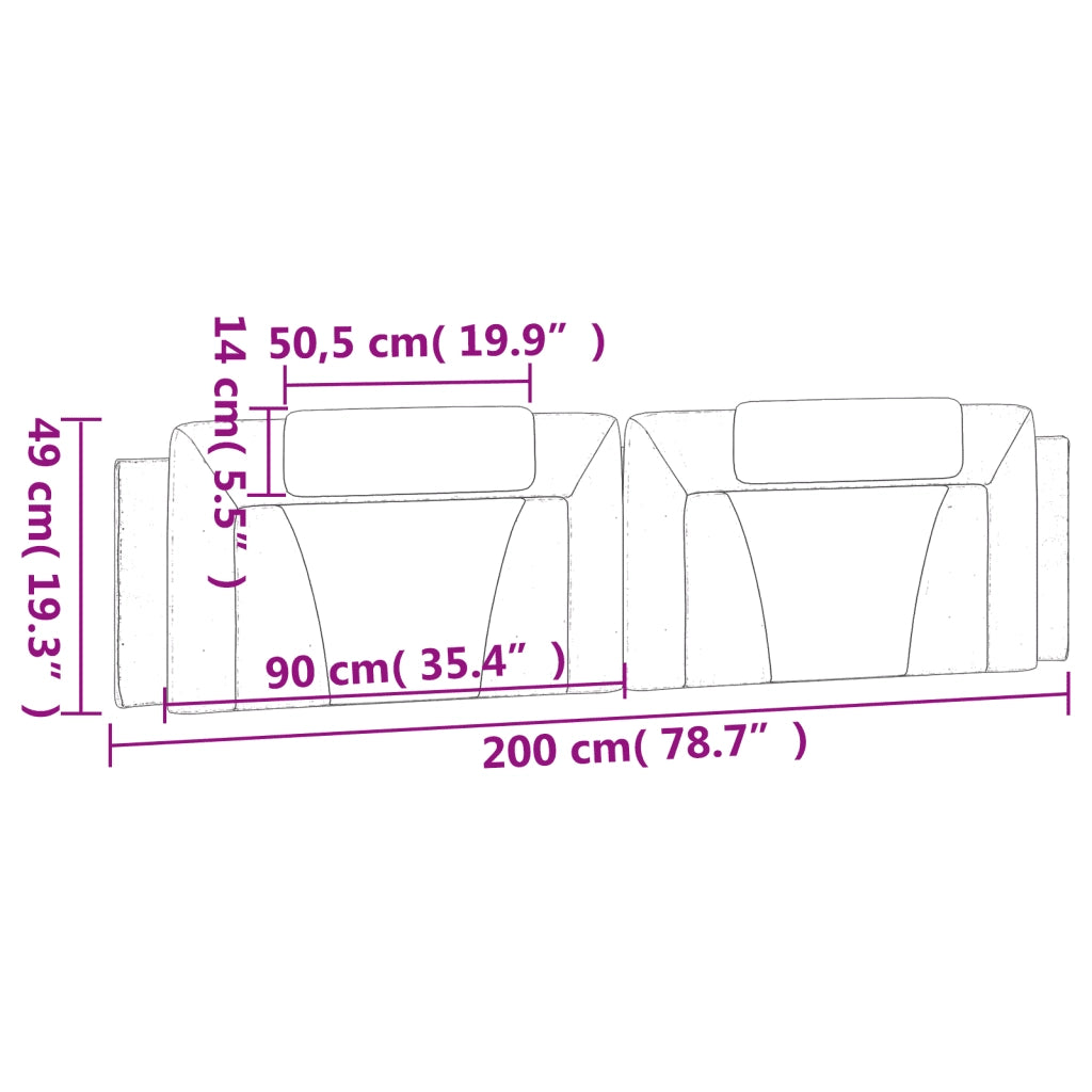 Cuscino Testiera Viana Marrone 200 cm in Similpelle 374816