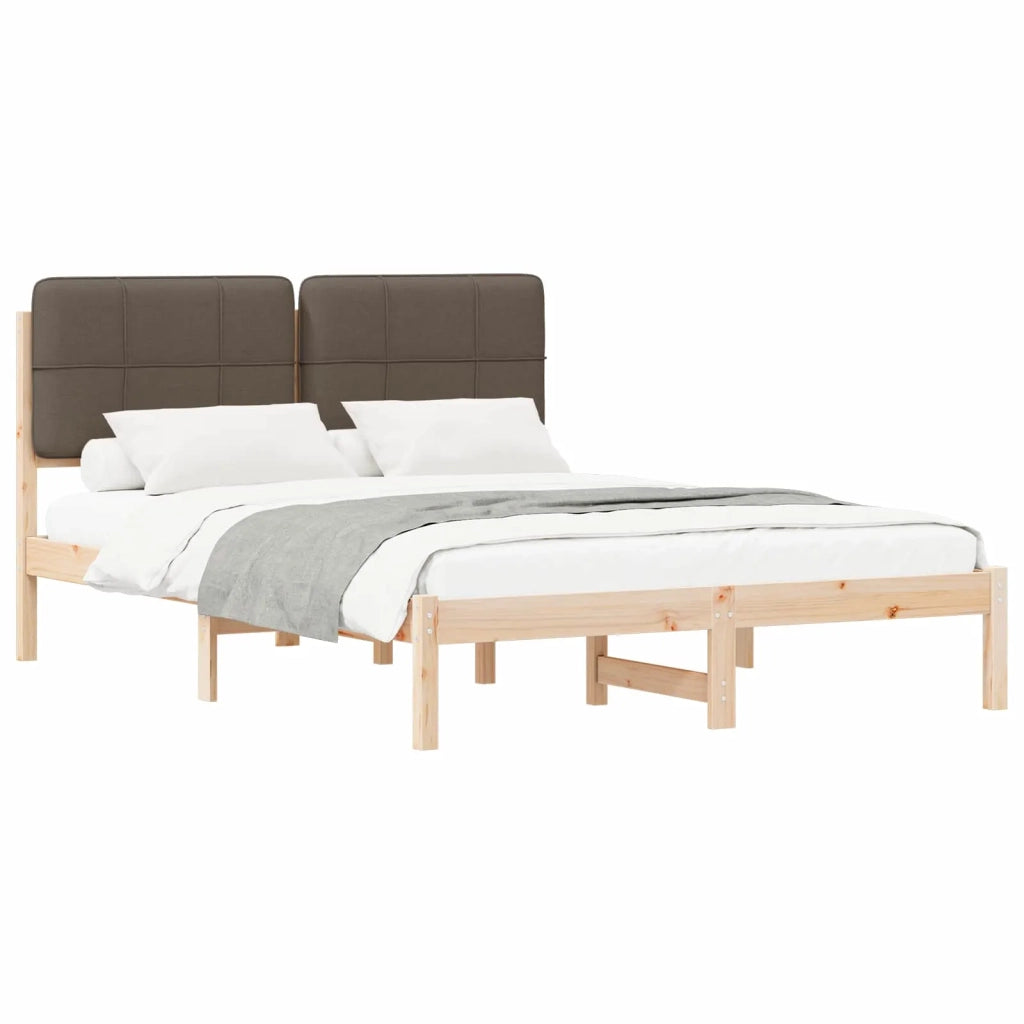 Letto con Testiera Rivestita Talpa 140 x 190 cm Pino massello 877987