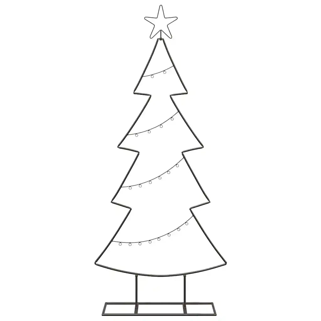 Albero di Natale in metallo con supporto Nero 125 cm Acciaio 42019188