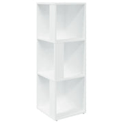 Elegante mobile angolare bianco 33 x 33 x 100 cm con 3 scomparti design raffinato per il soggiorno realizzato in legno composito bianco 02_0047969