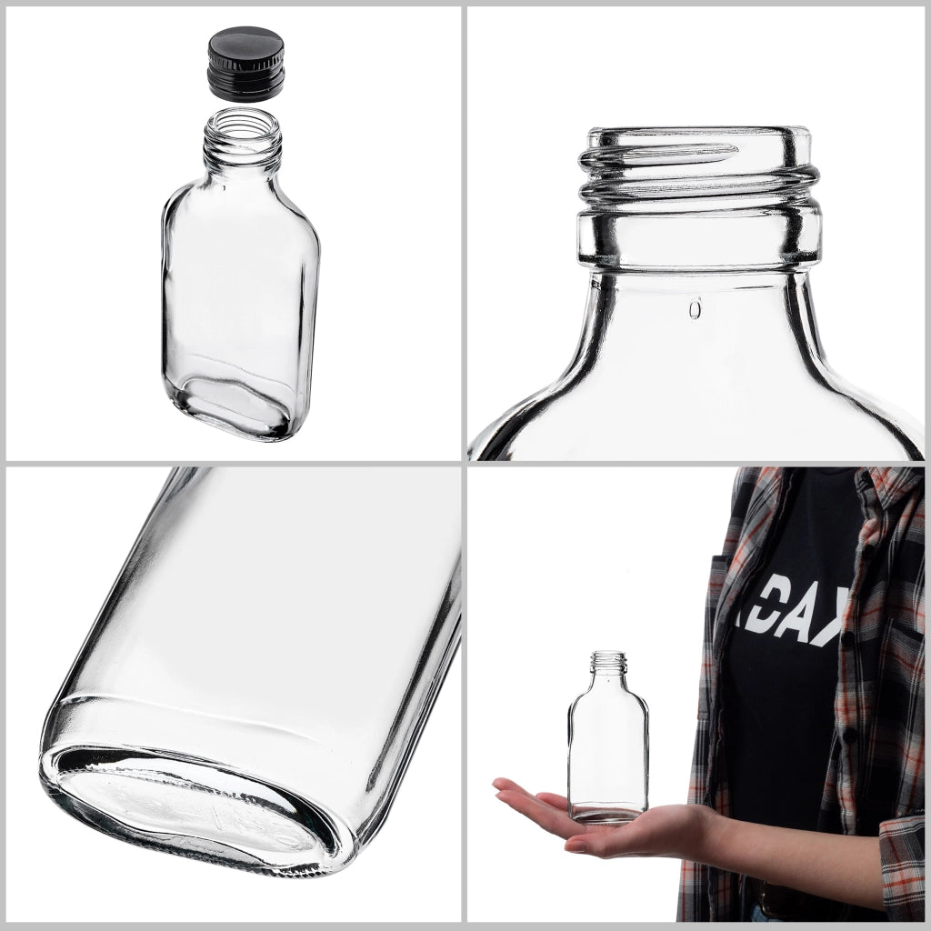 KADAX Flask Bottle 100ml Con Tappo Nero 10pz.
