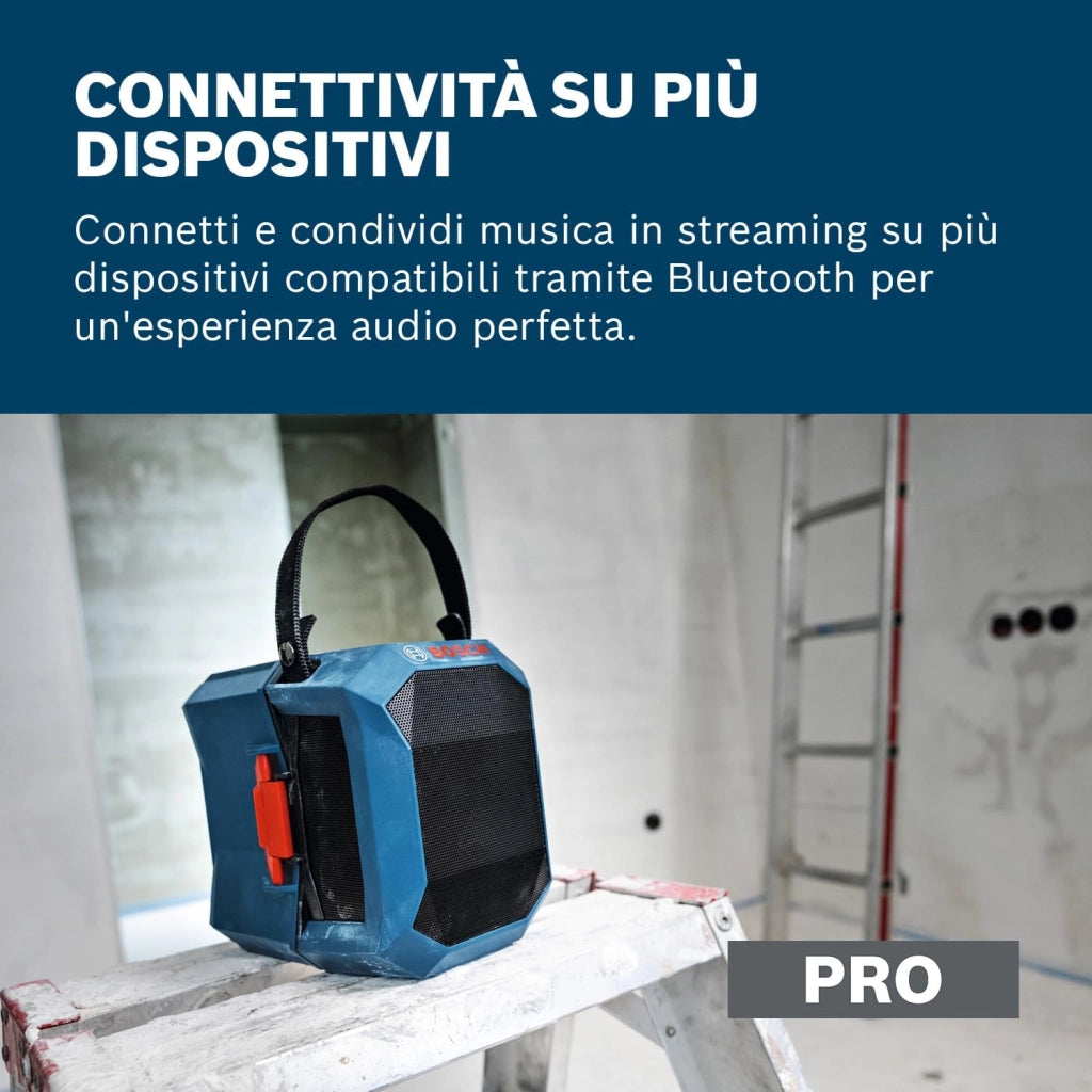 Bosch Professional 18V System Altoparlante Bluetooth a batteria GPB 18V-1 C