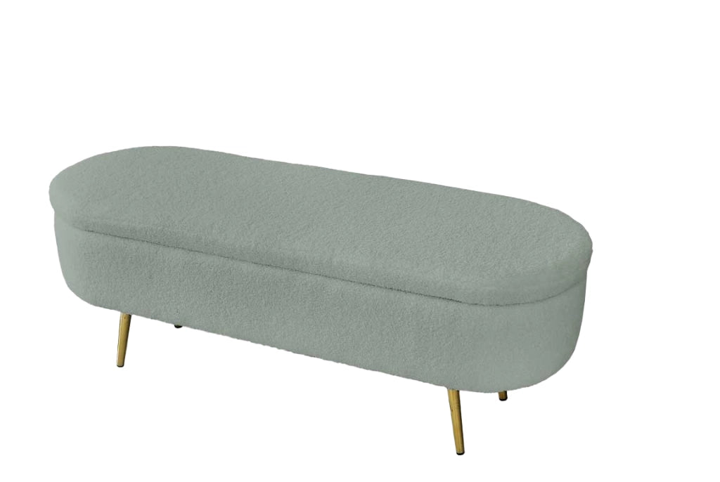 PANCA CONTENITORE TEDDY 122X41X47CM IN TESSUTO VERDE CHIARO