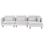 Divano modulare ad angolo sinistro Divano componibile a 3 posti in velluto a coste beige chiaro Soggiorno di design moderno