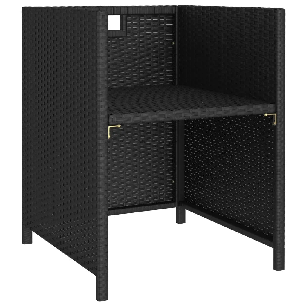 Set da Pranzo per Esterni 6 pz con Cuscini in Polyrattan Nero cod mxl 35535
