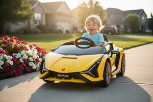 Macchina Elettrica per Bambini Licenza Ufficiale Lamborghini Sian 10,8V 5,4Ah Giallo