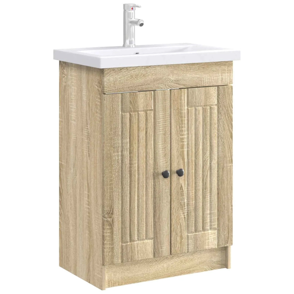 Mobiletto da bagno sotto il lavello Rovere Sonoma 890036