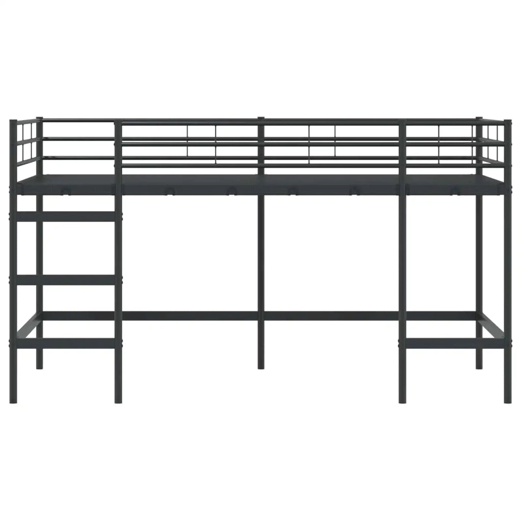 Struttura del letto loft per bambini Nero 90 x 200 cm Acciaio