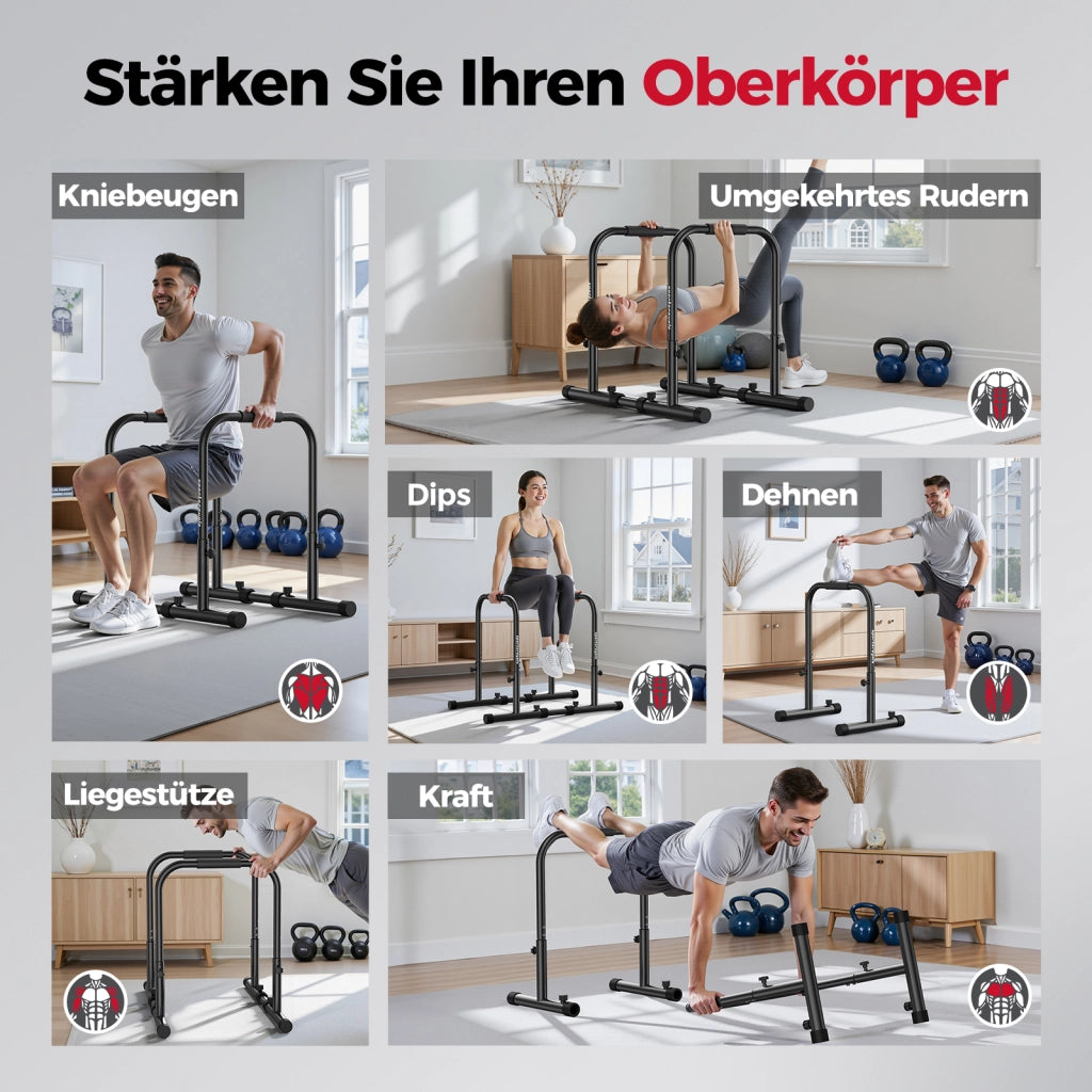 Barre parallele per dips ¨C zephmum ¨C 81-96 cm regolabile, 400 kg