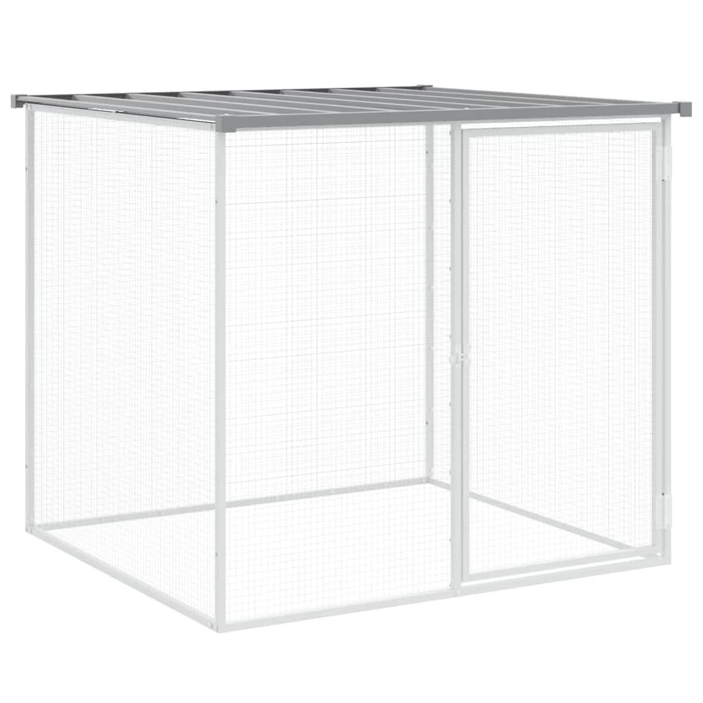 Recinto per pollaio con tetto leggero 1003 x 98 x 90 cm in acciaio zincato grigio 02_0043979