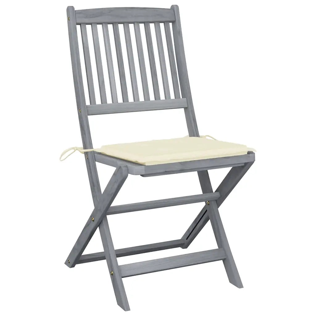Sedie da Giardino Pieghevoli 2pz con Cuscini in Massello Acacia 3064538