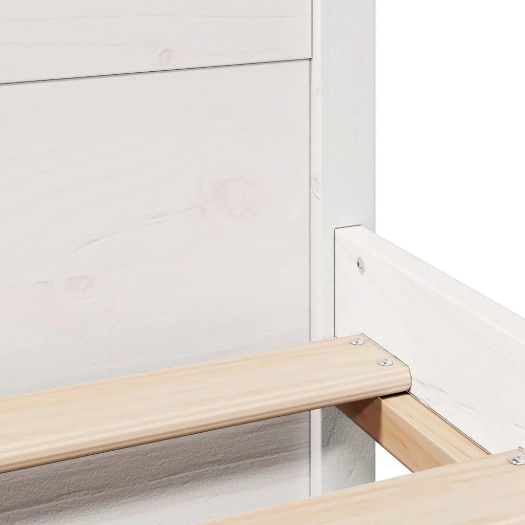 Letto senza Materasso Bianco 160x200 cm Legno Massello di Pino
