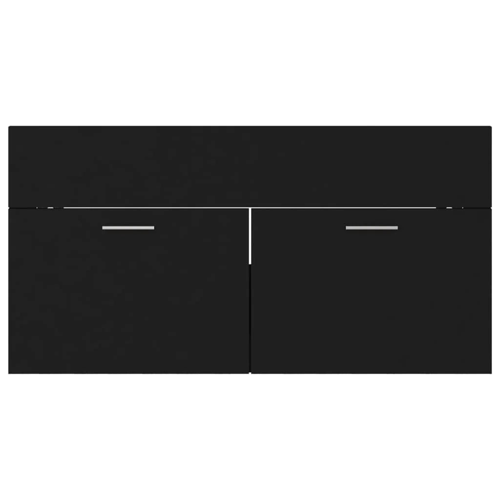 Mobile lavabo con vasca integrata 90 x 38,5 x 46 cm truciolare nero 02_0006512