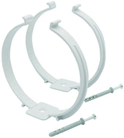 COLLARE FERMATUBO PER AERAZIONE CANALIZZATA ø mm. 125, con tasselli e viti, col. Bianco