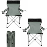 Kit 2 Sedie Pieghevoli da Campeggio con Borsa uso Esterno Leggera Salvaspazio Grigio
