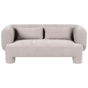Divano a 3 posti Rivestimento in tessuto beige scuro Tessitura morbida Gambe cilindriche Stile organico
