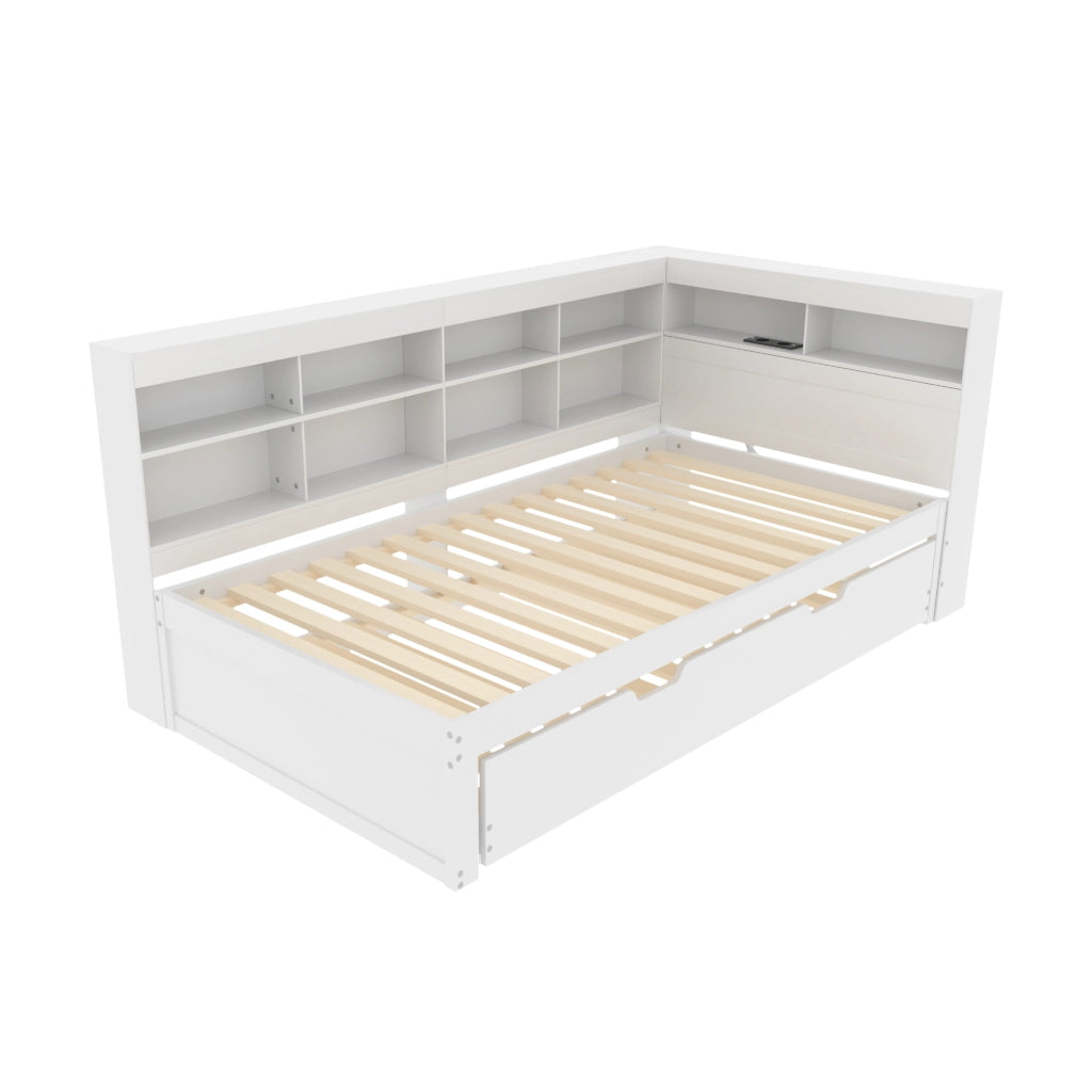 letto singolo legno bianco 116 x 222.5 cm