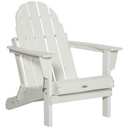 Sedia Adirondack pieghevole per balcone e giardino bianca