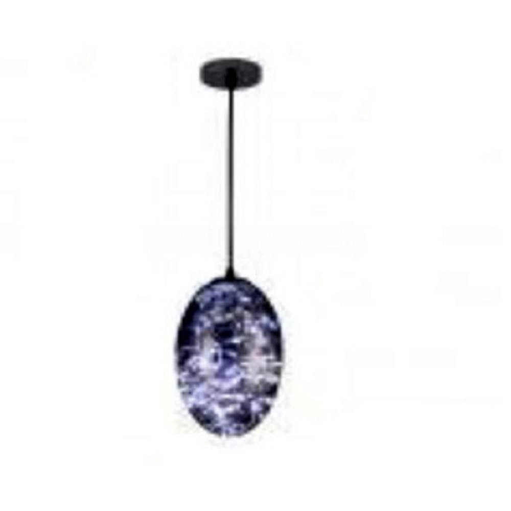 Trade Shop - Lampadario In Vetro A Led Ovale Effetto Cielo Stellato 12w Luce Fredda Calda A46 -