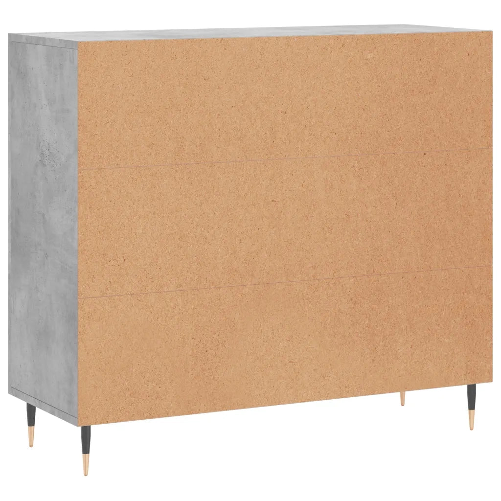 Credenza | Madia | Buffet da pranzo | Armadio da pranzo Grigio Cemento 90x34x80 cm in Legno Multistrato