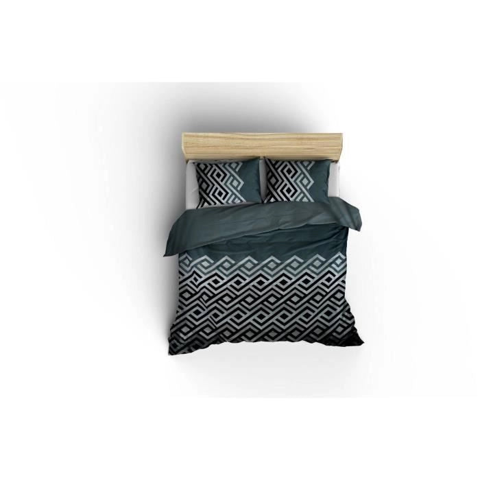 Completo letto - 1 copripiumino 220 x 240 cm + 2 federe 60 x 60 cm - 65% cotone, 35% poliestere - Grigio