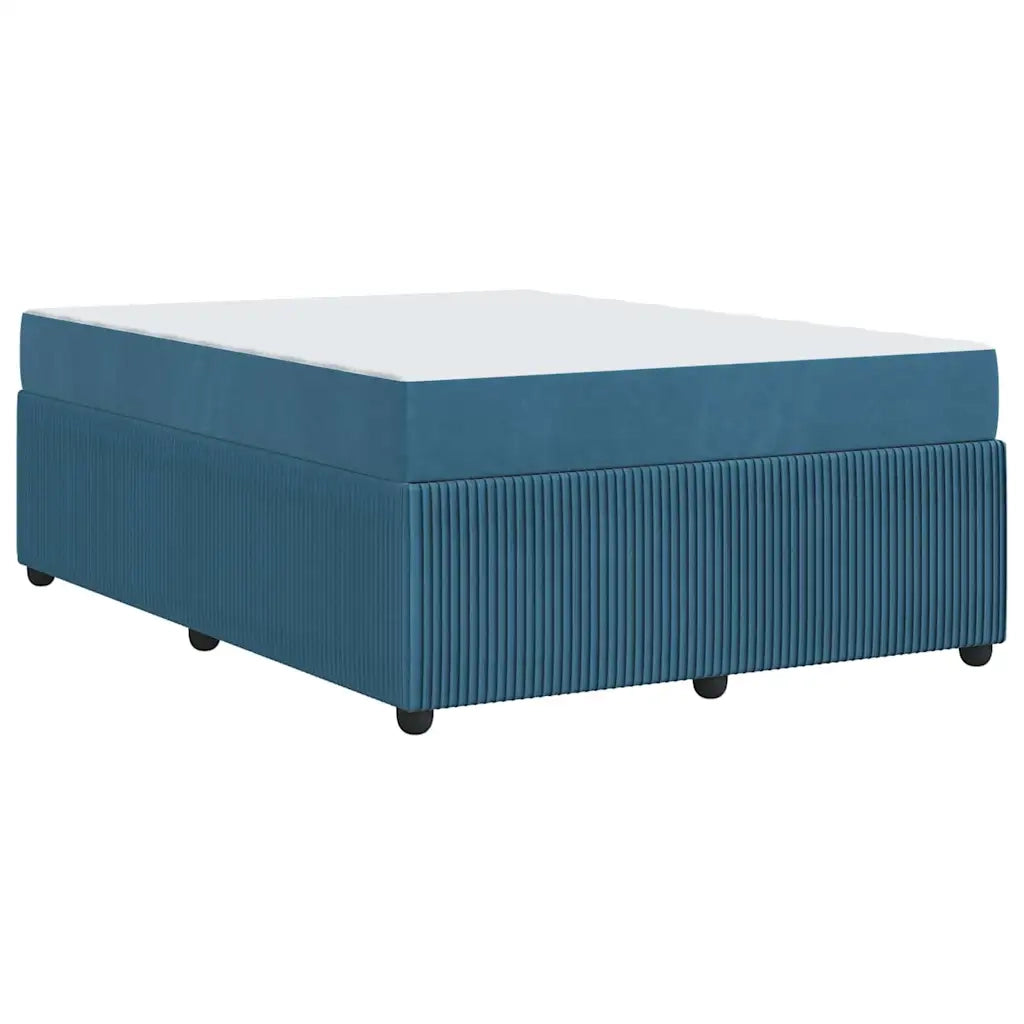 Struttura del letto con materasso Blu 160 x 200 cm Tessuto