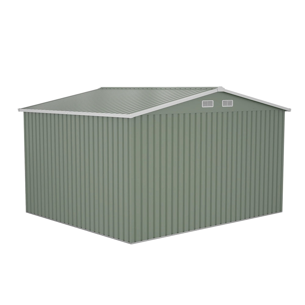 Casetta da giardino in acciaio zincato verde 3,21x2,77xh2,17 m - 129kg - 8,9 metri quadri