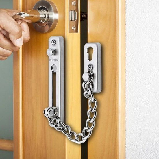 Slot di sicurezza per porta interna Catena di sicurezza in acciaio inossidabile Protezione della casa con slot di sicurezza per porta interna