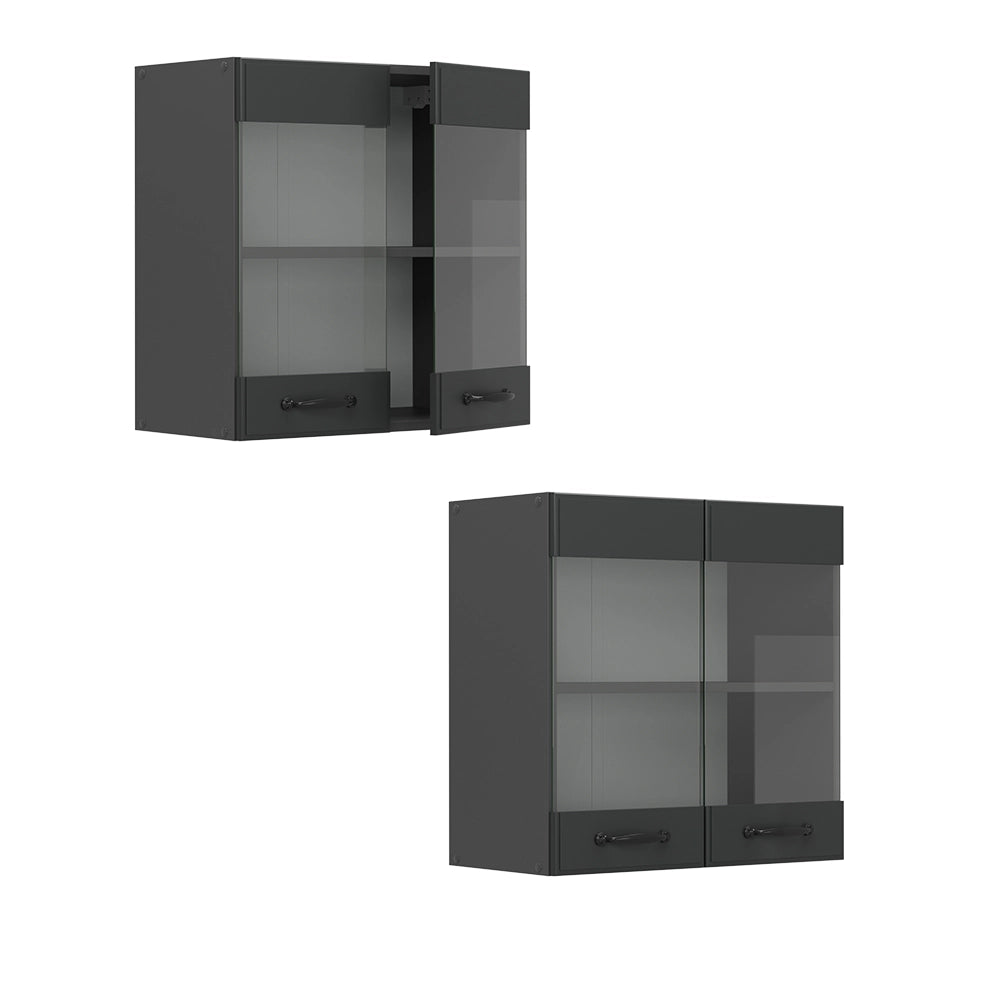 Vicco Mobile da cucina in vetro Antracite casa di campagna 60 cm