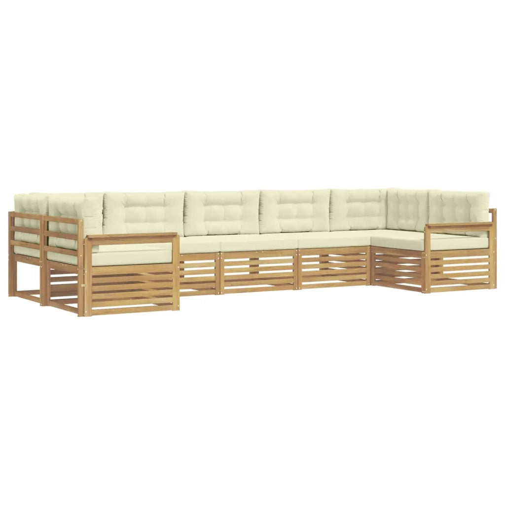 Set di divani da esterno 7 pz Bianco e Crema 3391070