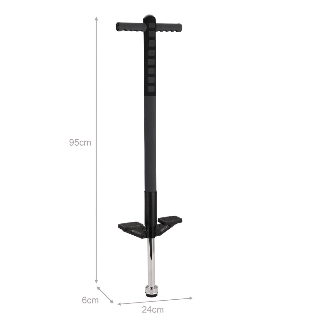 Bastone saltarello per bambini e adulti esterno 122 x 42 x 9,5 cm costruzione robusta in acciaio inossidabile nero 13_0017385