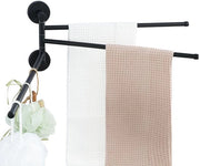 Supporto asciugamano senza/ con fori, supporto asciugamano 180° pieghevole in acciaio inossidabile, carico massimo 5 kg, supporto asciugamano per bagno 40 cm, supporto asciugamano per cucina, sauna - cromato, lucidato (nero)